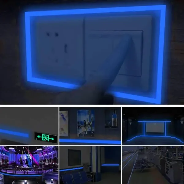 Luminous Fluorescent Tape Self-adhesive Tape Night Vision Glow In Dark Safety Warning Security Stage Home Decoration Tapes 4