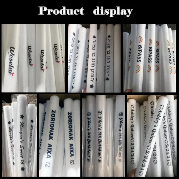 30/40/60/100/120Pcs RGB LED Glow Foam Stick Bulk Colorful LED Glow Sticks  Cheer Tube Dark Light Birthday Wedding Party Supplies 2