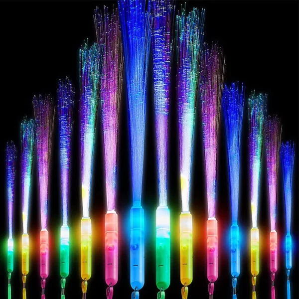 1pc Glow Fiber Optic Stick Color Changing Luminous Wand Flashing Rod Starry Sky LED Night Light Birthday Wedding Party Favors 2