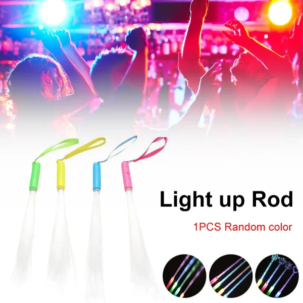 1pc Glow Fiber Optic Stick Color Changing Luminous Wand Flashing Rod Starry Sky LED Night Light Birthday Wedding Party Favors 4