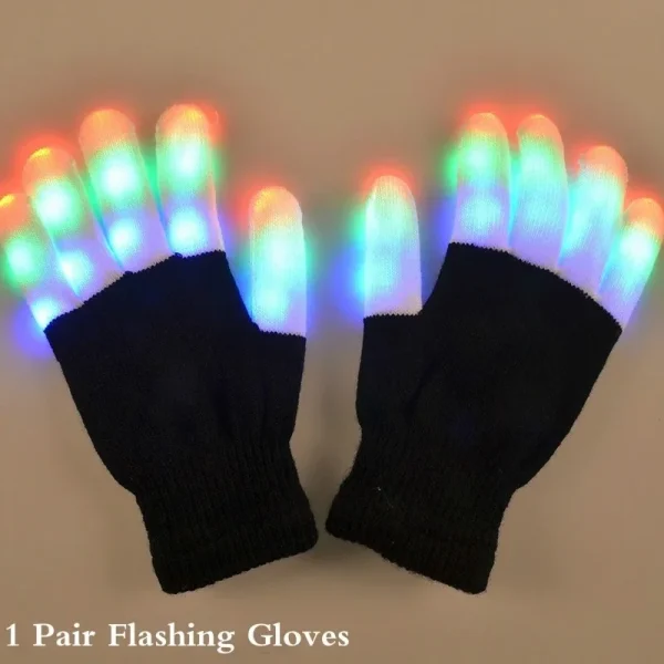 LED Glow Glove Rave Light Neon Party Flashing Gloves Glow Finger Tip Lighting Bright Supplies For Children Novelty Party Toys 1