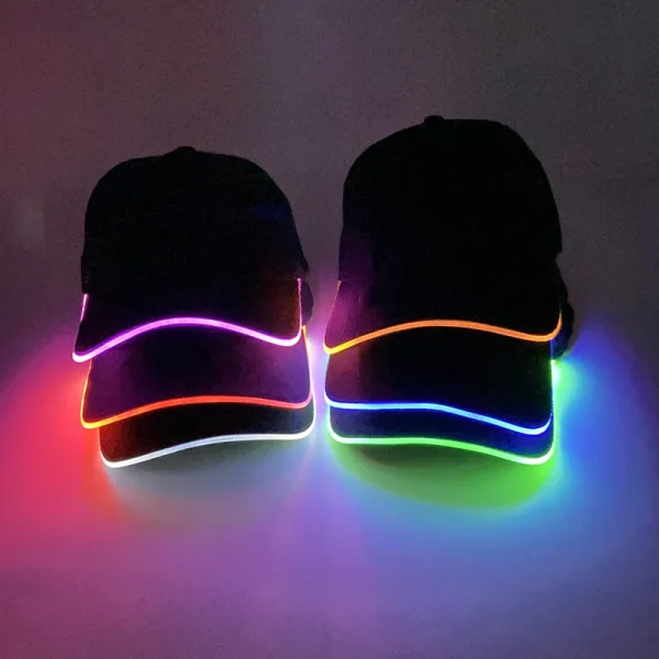 Fashion Attractive Glowing Decor Supplies Christmas LED Optical Fiber Baseball Cap Flashing For Carnival Party In THe Dark Night 2