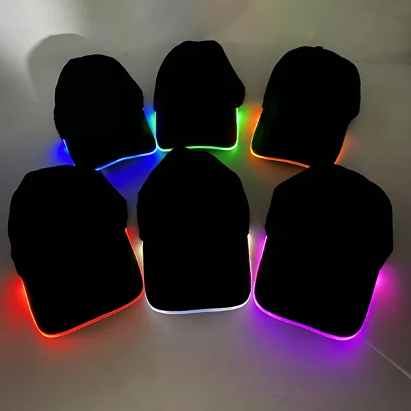 Fashion Attractive Glowing Decor Supplies Christmas LED Optical Fiber Baseball Cap Flashing For Carnival Party In THe Dark Night 3