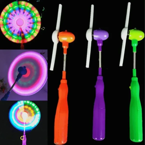 Led Glowing Windmill Toy Flashing Light Up Fan Child Toy Gift Mini Handheld Cooling Fan Changing LED Light Concert Props Toys 3