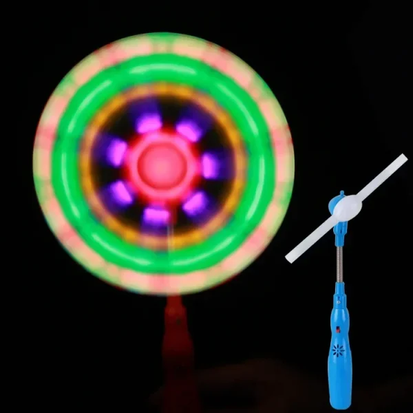 Led Glowing Windmill Toy Flashing Light Up Fan Child Toy Gift Mini Handheld Cooling Fan Changing LED Light Concert Props Toys 4