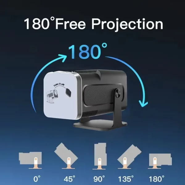 High-definition smart black square projector with 180° flexible display, perfect gift for family and friends,Glow Party Supplies 5