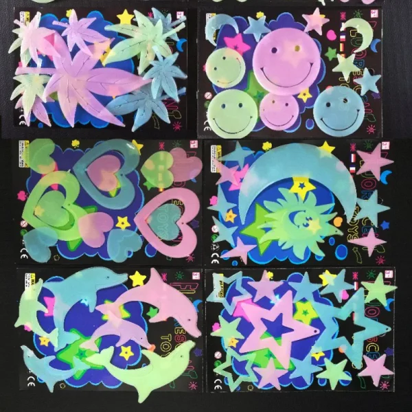 Luminous Cartoon butterfly Stars Wall Stickers for Kids room Bedroom Decor Glow in the dark Wall Decals Noctilucent Stickers 1