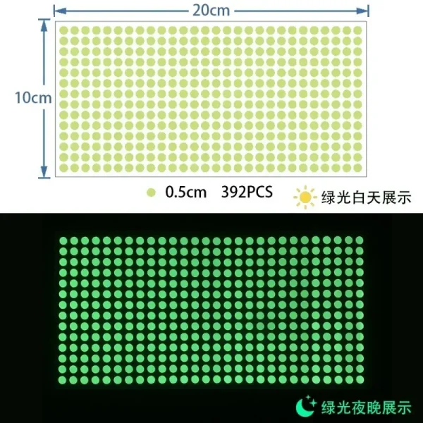 New Luminous Dots Glow Wall Sticker Fluorescent Home Kid'S Room Diy Self-Adhesive Decorative Glow In The Dark Decals 6