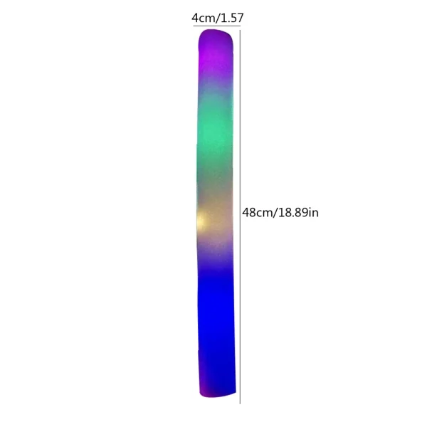 1-5PCS LED Glow Sticks White Glow Foam Stick Colorful Foam Light Cheer Tube In The Dark Fluorescent Stick Party Wedding Festival 6