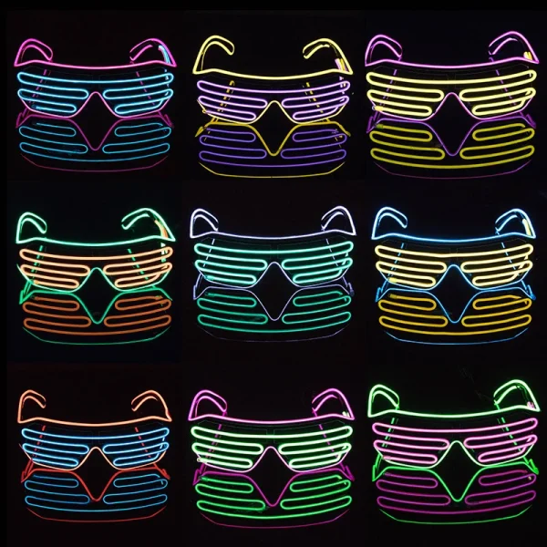 Future Punk Cyber LED Luminous Glasses Neon Glow In The Dark Goggles for Club Bar Party Disco Dance Stage Atmosphere Props 4