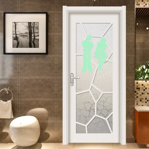 Funny Luminous WC Wall Toilet Sticker Waterproof Door Sign Glow in the Dark Fluorescent Poster Stickers Bathroom Toilet Stickers 5