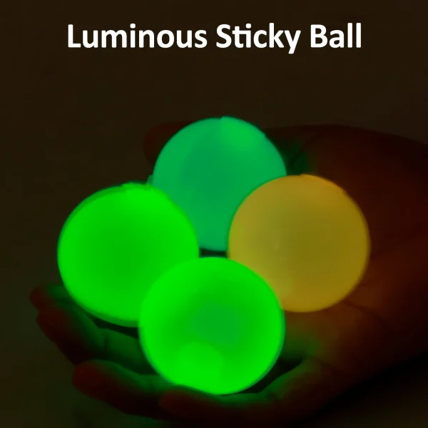 4/8Pcs Glow in The Dark Ceiling Balls Luminous Sticky Ceiling Adhesive Target Interactive Balls Kids Pressure Reducing Toys 3