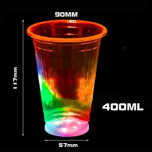 LED Glow Party Cups Plastic Cup Favors for Neon Party Supplies Decoration Glow in The Dark Cups Neon Party Birthday Party 3