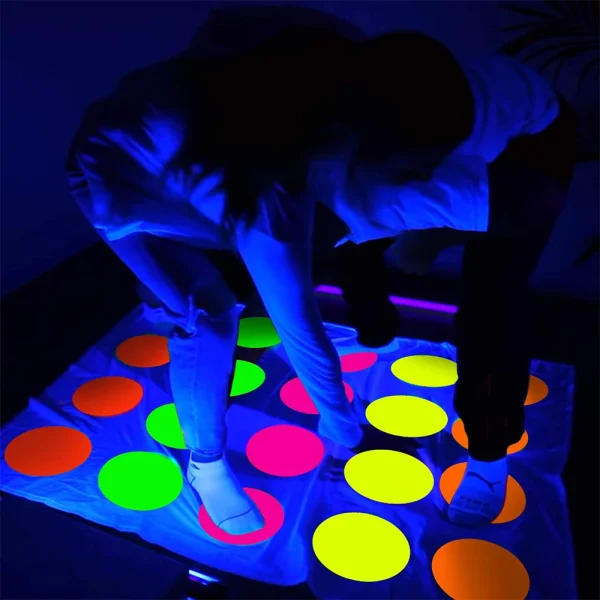 Neon Papers Glow Cardstocks DIY Dance Floor Moves Games Classic Twister UV Reactive Card Stock Glow Party Decoration Supplies 2