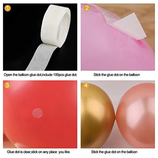 1 Roll 100pcs Balloon Form Glue Attach Balloons to Ceiling or Wall Stickers Birthday Party Wedding Decoration Supplies 6