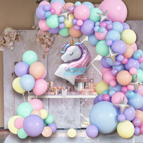 Macaron Unicorn Balloons Garland Arch Kit Gender Reveal Birthday Party Decor Kids Weddig Party Supplies Baby Shower Latex Baloon 1