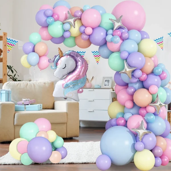 Macaron Unicorn Balloons Garland Arch Kit Gender Reveal Birthday Party Decor Kids Weddig Party Supplies Baby Shower Latex Baloon 3