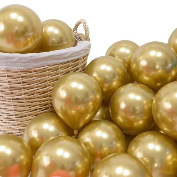 50Pcs 5inch Golden Metal Latex Balloon Happy Birthday Wedding Party Balloon Decoration Baby Shower Decor Supplies 1