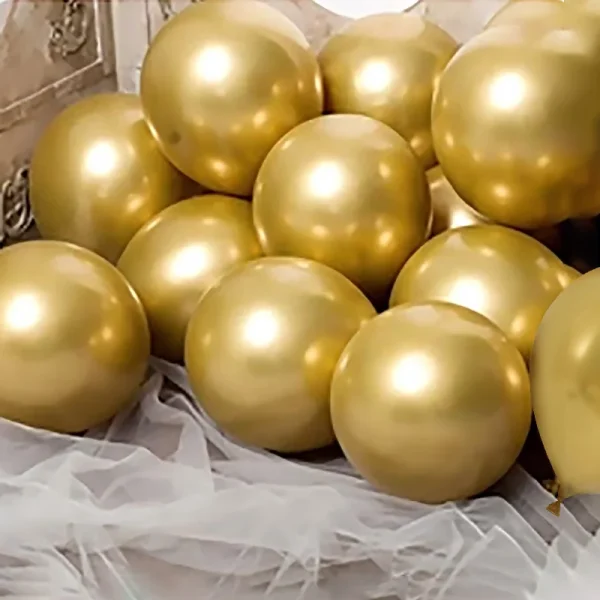50Pcs 5inch Golden Metal Latex Balloon Happy Birthday Wedding Party Balloon Decoration Baby Shower Decor Supplies 5