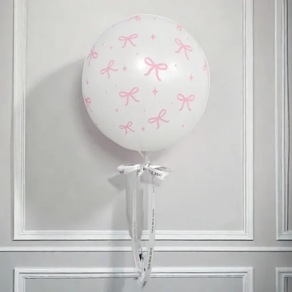 5/30 Pink Balloon Bow Printed Balloon Pink Bow Decoration Suitable for Birthday Decoration, Mother's Day Decoration Gifts 3