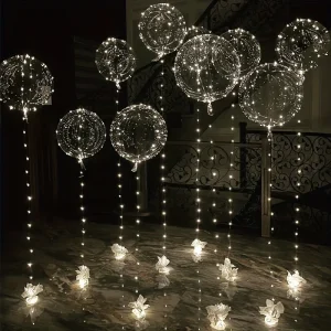 5sets Led Bobo Balloon Light up Glow Clear Balloons 20Inch Bobo Balloon with 3M String Lights Festival Table Centerpiece Decor 1