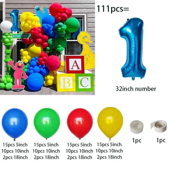 Sesames Street Theme Party Decor Elmo Balloon Party Supplies Cartoon Foil Balloon Children Happy Birthday Party Decoration Toy 2