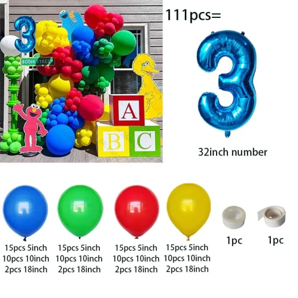 Sesames Street Theme Party Decor Elmo Balloon Party Supplies Cartoon Foil Balloon Children Happy Birthday Party Decoration Toy 4
