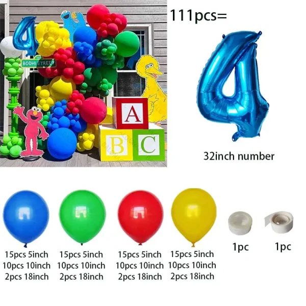 Sesames Street Theme Party Decor Elmo Balloon Party Supplies Cartoon Foil Balloon Children Happy Birthday Party Decoration Toy 5