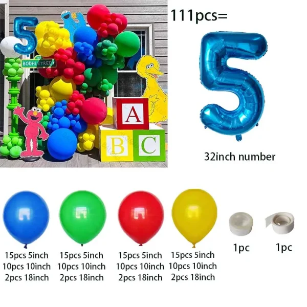 Sesames Street Theme Party Decor Elmo Balloon Party Supplies Cartoon Foil Balloon Children Happy Birthday Party Decoration Toy 6