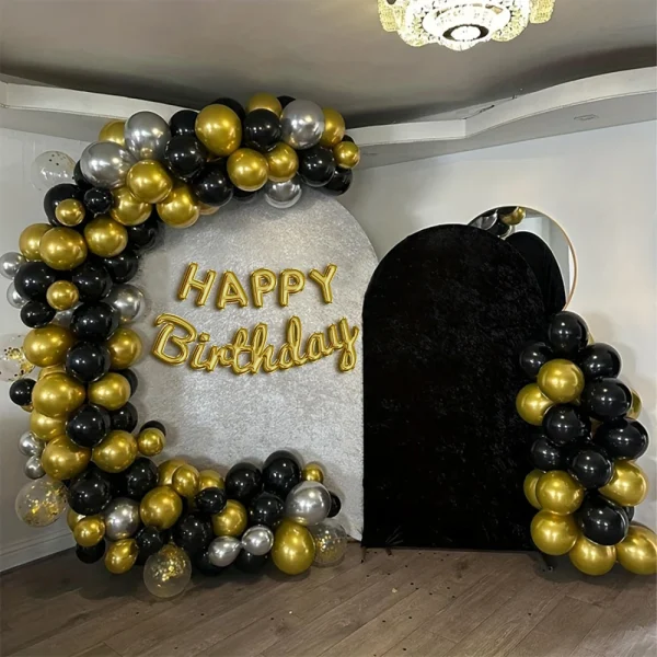 15/25/35pcs black and gold glitter balloons decoration balloon set suitable for party, birthday, wedding decoration 5
