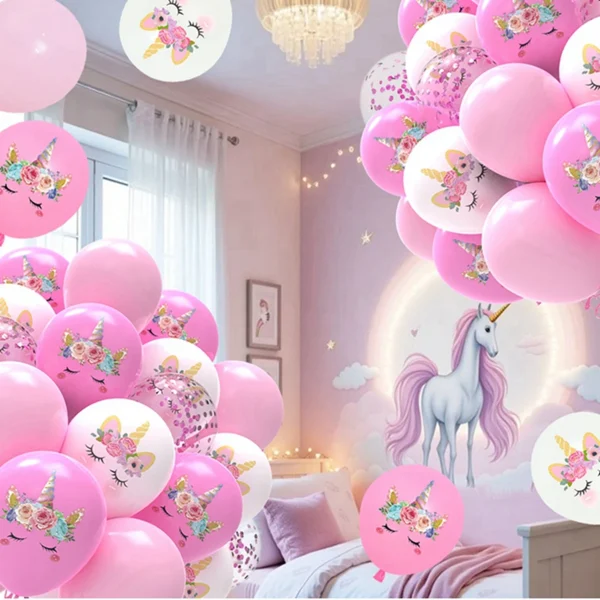 Pink Unicorn Latex Balloon Unicorn Theme Birthday Party Decoration Kids Girl Baby Shower Party Supplies Wedding Confetti Ballons 4