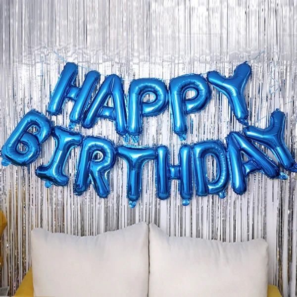 13pcs Happy Birthday Letter Foil Balloons Boys and Girls Birthday Party DIY Decorate Baby Shower Bedroom Supplies 1