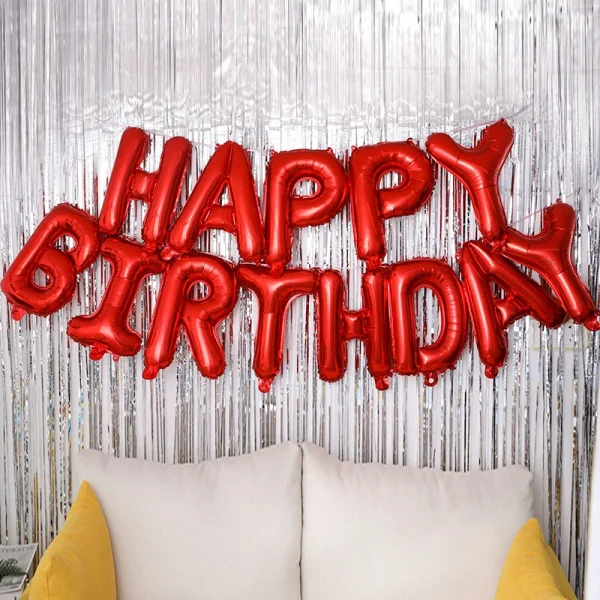 13pcs Happy Birthday Letter Foil Balloons Boys and Girls Birthday Party DIY Decorate Baby Shower Bedroom Supplies 6