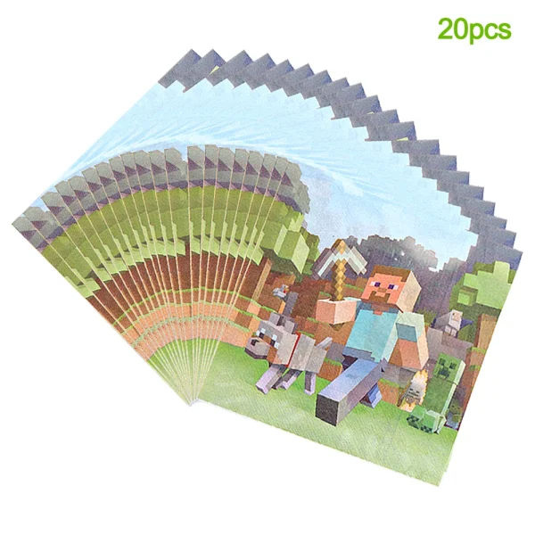 High Quality Game Theme World Pixel Birthday Party Balloon Set Decoration Party Supplies Baby Shower Decoration Tableware Gift 2