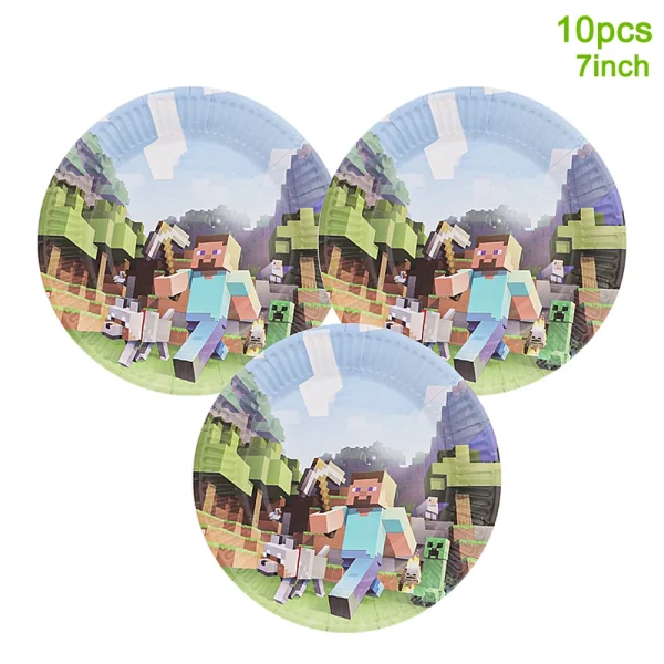 High Quality Game Theme World Pixel Birthday Party Balloon Set Decoration Party Supplies Baby Shower Decoration Tableware Gift 3
