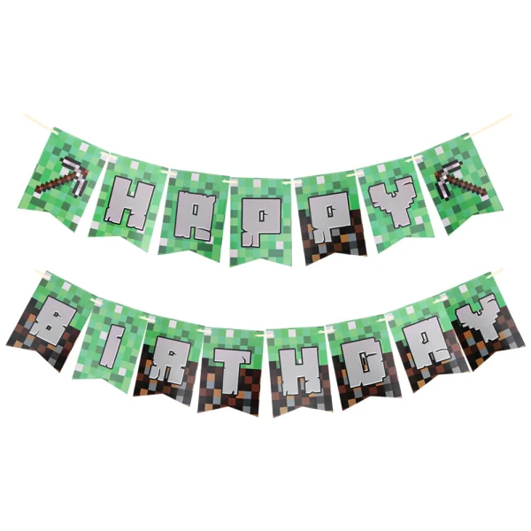 High Quality Game Theme World Pixel Birthday Party Balloon Set Decoration Party Supplies Baby Shower Decoration Tableware Gift 6