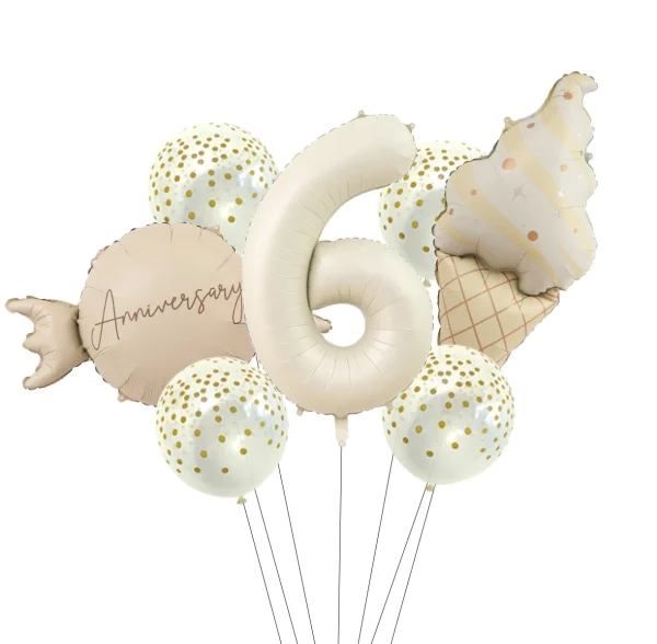 Candy Donut Ice Cream Foil Balloons with Colorful Confetti Ballon 1 2 3 4 5 6 7 8 9 Years Kids Birthday Party Baby Shower Decor 5