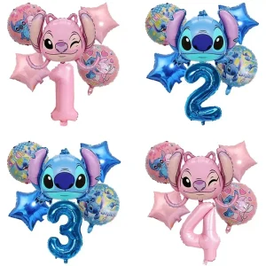 Cartoon Disney Lilo&Stitch Theme Party Foil Balloon Set Baby Shower Boys and Girls Birthday Party Decoration Children's Toy Gift 1