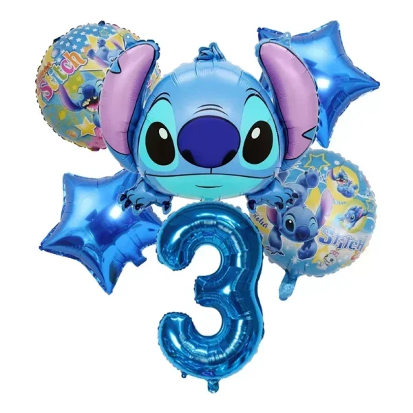 Cartoon Disney Lilo&Stitch Theme Party Foil Balloon Set Baby Shower Boys and Girls Birthday Party Decoration Children's Toy Gift 4