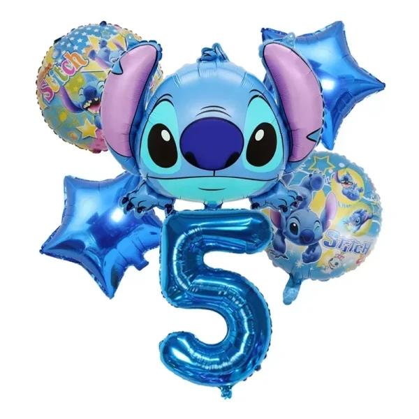 Cartoon Disney Lilo&Stitch Theme Party Foil Balloon Set Baby Shower Boys and Girls Birthday Party Decoration Children's Toy Gift 6