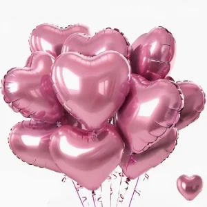 5/10Pcs 18inch Pink Love Heart Shape Foil Balloons Wedding Decoration Birthday Party Gift Home Room Decor DIY Aluminum Air Balls 1