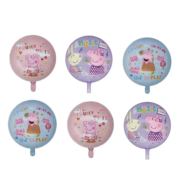 6pcs Cartoon Peppa Pig Foil Balloon Set George Peppa Pig Child Boy Girl Birthday Party Decoration Kid Toy New Year Gift 2