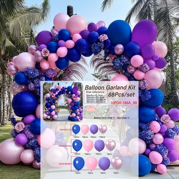 Purple,Marca Pink,Deep Blue,Balloon Arch Kit, Party,Wedding,Singles' Party,Halloween Decoration birthday decoration balloons 2
