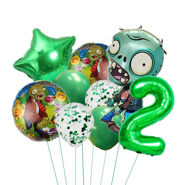 Plants Vs Zombies Balloons Pvz Cartoon Game Children Birthday Party Decoration Aluminum Film Balloon Baby Shower Event Decor Set 2