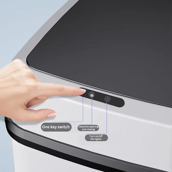 Smart Sensor Trash Can, Auto Open Lid, Touchless Bathroom/Kitchen Bin, 12L Large Capacity 4