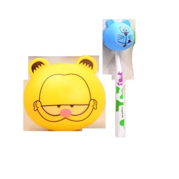 Cartoon Animal Toothbrush Holder Wall Mounted Antibacterial Tooth Brush Storage Rack with Suction Cup Bathroom Organizer 5