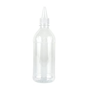 Plastic Squeeze Bottle with Clear Head - 500 ml (6 pcs)