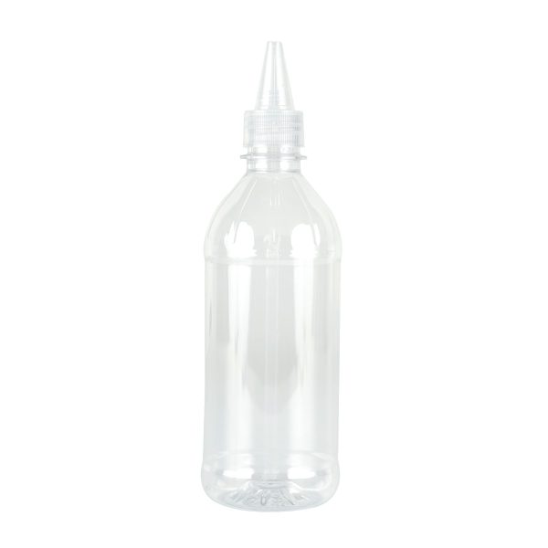 Plastic Squeeze Bottle with Clear Head - 500 ml (6 pcs)