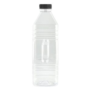 Square Plastic Bottle With Black Lid - 1.5 Ltr (6 pcs)