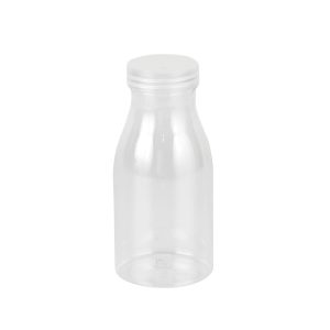 Round Plastic Bottle With Foggy Lid - 300 ml (12 pcs)